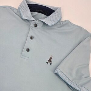 GREYSON SOUTHWARD HO GOLF POLO MENS MEDIUM BLUE PERFORMANCE SHIRT EMBROIDED LOGO